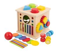 Generico Cube d'activité en bois | 8 en 1 Jeu éducatif en bois, Centre d'activités | pour les anniversaires, les filles et les garçons de 1 à 6 ans pour les enfants, l'école, les fêtes, les salles de