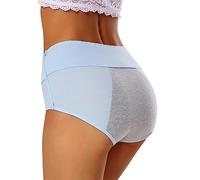 Generico Culotte Femme Courbée Grande Taille Couleur Unie Slip pour Cycle Menstruel Femme Sans Couture Sport Slip Culotte Femme Culotte Confortable Culotte Maillot de Bain Absorbant, bleu ciel, XL