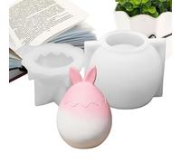 Generico Cute 3D Silicone Bunny Ear Mould,Egg Shaped Baking Mold | for Thanksgiving Holiday Party Offices Home Room Desktop School Dormitory Weekday