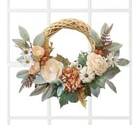 Generico Cute Fall Wreath - 15 pouces Thanksgiving Wreath, Maple Leaves Harvest Wreaths, Festive Artificial Ornament Automne Seasonal Decor for Garden Apartment Window Wall Fence Hotel for Front Door