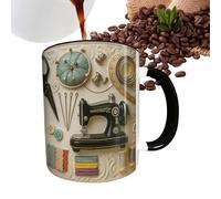 Generico Da Caffè - Tasse à thé en céramique résistante à la chaleur | Verres pour boissons avec motif cousu | Pour cappuccino, lait, cacao, vin, jus de fruits, bière, cuisine, bar, restaurant, C