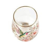 Generico Da Tè In - Gobelet de 150 g élégant transparent avec motif floral pour oiseaux | Tasse à café transparente Nature Hummingbird | Décoration pour thé, boissons