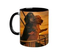 Generico Dachshund Couple Mug - Ceramic Romantic Comfort Grip Mug, Dachshund Coffee ug Tea Cup, Romantic Dachshundd Coffee Mugs Or Hot Cold Drink Water Tea Milk Juice Him Her Birthday Valentines Day