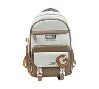 Generico Day Sac à dos d'école pour adolescentes, avec blocs de couleur, pour enfants, étudiants du collège, sac à dos convertible fin, kaki foncé, Taglia unica, Sac à dos daypack
