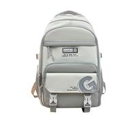 Generico Day Sac à dos d'école pour adolescentes, avec blocs de couleur, pour enfants, étudiants du collège, sac à dos convertible fin, gris, Taglia unica, Sac à dos daypack