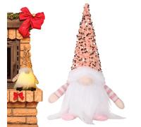 Genérico De Elfes de Noël Figurine en peluche de 30 cm avec paillettes - Fonctionne avec piles - Fête de Noël, anniversaire, maison, lieu de travail, étagère cuisine