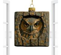 Genérico De Noël | Petits pendentifs hibou 2D - Figurine d'animaux de Noël | Pour salon, étagère, entrée, bureau, fête, Noël, famille amis