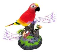 Genérico De Oiseaux Réaliste - Oiseau Parlant Électronique 21,5 x 20 cm | Perroquet joyeux et vocal | Perroquet vocal électrique pour filles, enfants, adultes pour la maison, la chambre d'enfant,
