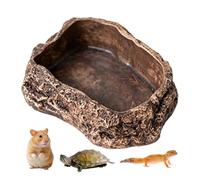 Genérico de Reptiles | Mini anti-renversement imitation roche | Bols d'eau et de nourriture pour lézards et reptiles | tortue, gecko, serpent, amphibien, caméléon, tortue et aquarium