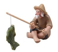 Generico Décoration Aquarium Pêcheur - Statue Sous Marine Réaliste | Ornement Aquatique Collection, Statuette Vase Fleurs, Table Bibliothèque, Paysage Aquariologie, Décoratif Qualité Top