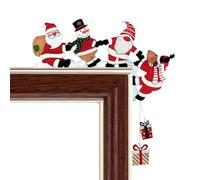Genérico Décoration d'angle de porte de Noël - Cadre de Père Noël de dessins animés, bonhomme de neige et renne Prop de porte | Décoration d'angle de porte à suspendre