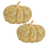 Generico Décoration d'automne | Citrouilles brillantes pour Halloween Décorations de Thanksgiving | 2 Pièces Pour Maison Rustique Extérieur Bureau Cuisine Salon Chambre