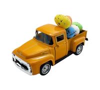 Generico Décoration de camion de Pâques, Camion de Pâques,Figure de modèle de véhicule avec des œufs - Décorations de camion vintage en métal, modèle de voiture de Pâques pour pot de niveau de table