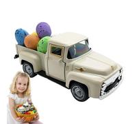 Generico Décoration de camion de Pâques, Camion de Pâques | Modèle de jouet de véhicule avec des œufs,Décorations de camion vintage en métal, modèle de voiture de Pâques pour pot de niveau de table de