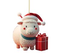 Generico Décoration de chèvre de Noël - Pawn pour animaux en acrylique | Chèvre de dessin animé drôle avec un motif de Noël comme cadeau pour animaux