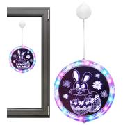 Generico Décoration de fenêtre de Pâques - Décoration lumineuse colorée - LED avec design lapin de Pâques | pour mur maison vacances décorations extérieures fêtes porche