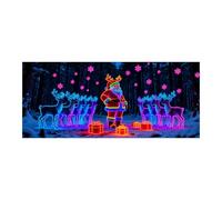 Generico Décoration de Garage de Noël: Illustration animée des Vacances d'hiver, Exposition du Feston sur l'arrière-plan 'Entrée Fête, Mur Décoratif saisonnier | Afficher les célébrations pour