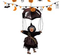 Generico Décoration hexend pour la maison - remorque troublante avec appareil | Halween Parachute Witch avec effet de mouvement, décoration de cape noire pour fête et Walpurgis Night 14