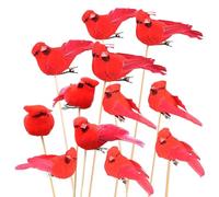 Generico Décorations avec Clips pour Oiseaux avec Plumes - Lot de 12 Mini Ornements pour Animaux Artificiels Colorés pour Arbre de Noël | Décorations de Fête pour Sac de Jardins
