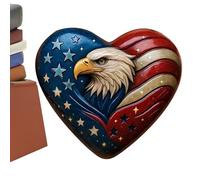 Generico Décorations de coeur Eagle Patriotic - drapeau sur le thème des mini cœurs de souvenir, décorations de table patriotique | Accent de bureau pour meubles de télévision de chambre, décor
