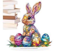 Genérico Décorations de lapin | Acrylique coloré 2D mignon de Pâques, centre de table lapin et œuf pour bureau de printemps, pour