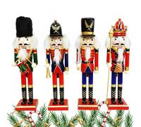 Generico Décorations de Noël Casse-Noisette, soldats casse-noisettes, décorations de bureau | 4 pièces de Noël pour jardin, cuisine, salon, intérieur extérieur
