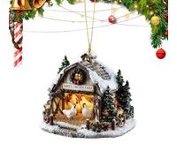 Genérico Décorations de Noël pour arbre | Maison et arbre en acrylique bidimensionnel - Décoration d'hiver pour la maison - Pour fenêtre et fête et vacances et maison et mur et voiture et sac à dos