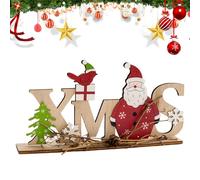 Generico Décorations de Noël pour bureau, centre de table Père Noël et bonhomme de neige, décorations de Noël en bois pour la maison | pour les fêtes d'hiver, salle de bain, cuisine, chambre familiale