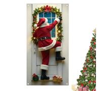 Genérico Décorations de Noël pour Portes | Polyester décoratif 2D Père Noël, Couverture de pour Porte de Noël | pour salles de Bains, Cuisines, Chambres, école et Salon