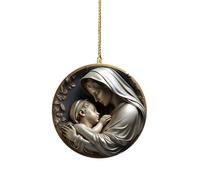 Genérico Décorations de Noël religieuses en acrylique 2D, pour la maison, Pâques, étagère intérieure de voiture, poignée de porte, branches