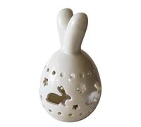 Generico Décorations de Pâques en forme de lapin, lampe en céramique pour Pâques, lampe en forme de lapin pour centre de table, pour bureau, maison, fête, printemps, étagère