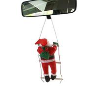 Generico Décorations de Père Noël d'escalade - Mini Claus avec Corde, Ornement d'escalade Amusant | Décoration Suspendue pour Arbre, fenêtre, Maison, Hall, Centre Commercial