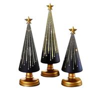 Genérico Décorations de sapin de Noël pour table - 3 pièces sculpture de Noël - Figurine d'arbre de Noël avec étoile en résine pour décoration de centre de table pour la maison nappe salon fête