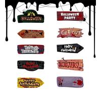 Generico Décorations d'extérieur Halloween | Lot de 10 panneaux directionnels Halloween | Horreur pour photo maison pelouse jardin fête cour tombeaux