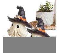 Generico Décorations fantôme Halloween 2 - Sl igures amusantes avec chapeau, drôle pour porche, jardin, maison, fête, nuit, cuisine, multi-usages pour extérieur, utilitaire portable