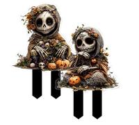 Generico Décorations Halloween Poteaux d'extérieur, décorations d'extérieur, pour la cour et le jardin, en acrylique 2D pour les fêtes en plein air de pelouse jardin cour