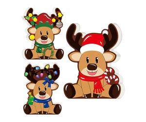 Genérico Deer Decorations - Tiered Tray Holiday Decor, 2D Mini Deer Figurines for Desk, Nappe Bookshelf and Entryway Festive Indoor Celebration, Christmas Party Centerpiece, Three Piece Set
