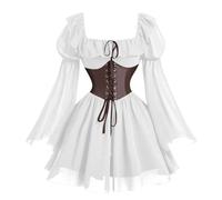 Genérico Déguisement de Rococo baroque médiéval Renaissance de Marie Antoinette Déguisement de sorcière Costume de pirate avec corset pour femme