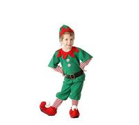 Genérico Déguisement d'elfe de Noël Elfe de Noël pour enfants Robe, ceinture, bas et bonnet