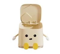 Generico Desktop Trash Can - PP+ABS 15,5 cm, Push-Open Lid Bin, Small Waste Box | Anti-Smell Trash Can, Narrow Compact Design For Bathroom, Bedroom, Kitchen, Office, Laundry Room, Nursery