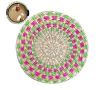 Generico Dessous de plat en mer | Dessous de plat rond Boho en paille de mer, tissu de 20 cm, porte-assiettes naturels, pour table à manger, cuisine, fête, mariage, vacances, centre de table