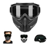 Genérico Detachable Full Face Goggle Mask,Windproof Dustproof Grass Cutting Goggles for Welding,Anti Fog HD Lens Full Face Masks (Gray)