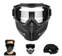 Genérico Detachable Full Face Goggle Mask,Windproof Dustproof Grass Cutting Goggles for Welding,Anti Fog HD Lens Full Face Masks (Clear)
