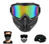 Genérico Detachable Full Face Goggle Mask,Windproof Dustproof Grass Cutting Goggles for Welding,Anti Fog HD Lens Full Face Masks (Multicolor)