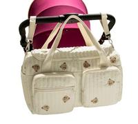 Generico Diaper Bag, Cartoon Bear Large Capacity Diaper Organizer with Multi Compartments, Waterproof Nappy Pouch for Travel Camping Home Shopping Work Hospital Commuting with Supplies