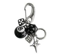 Generico Dice Bag Pendentif - Retro Dice Charm Keychain, Stainless Steel Fashion Accessory For Bags, Phones, Ornaments, Decorations, Cute Goodie Bag Stuffer Gift For Men Women, Everyday Style Upgrade