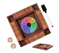 Generico Dice Board - Wooden 29,8 cm | Wooden Box Dice Game with Four-sided Portable, Family, Student, ?ice Math Number Travel Game | Party Ga?e for 1-4 Players, Adults and Kids
