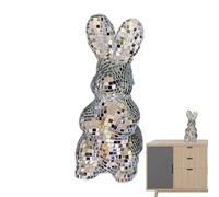 Generico Disco Rabbit - Brillant Silver Reflective Sculpture, Premium Handmade Craft, Compact Tabletop Size, Festive Decorative Piece | Party Decor, Office Desk, Living Room, Holiday Ornaments
