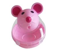 Generico Distributeur pour chat - 12 cm balle souris, jouet alimentaire interactif, lent | jeu pour chats prévient l'obésité règle régime exercice instinct chasse entraînement puzzle robuste rouge