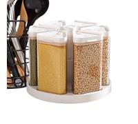 Generico Distributeur rotatif de céréales - Récipient rotatif pour céréales avec 6 compartiments | Conteneur avec compartiment à riz - Pour cuisine, garde-manger, comptoir, restaurant, maison, grains